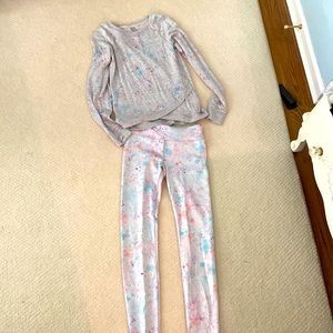 Athleta girl matching paint splatter set